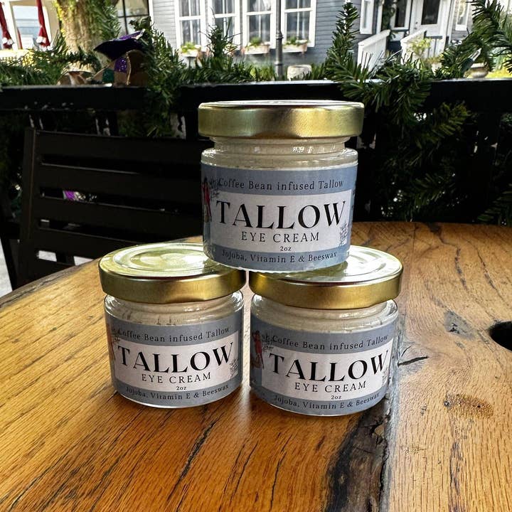 May's Market @ TLM - Wholesale Eye Cream/Gel - Coffee Bean infused Tallow Eye Cream, Grass Fed Beef Tallow