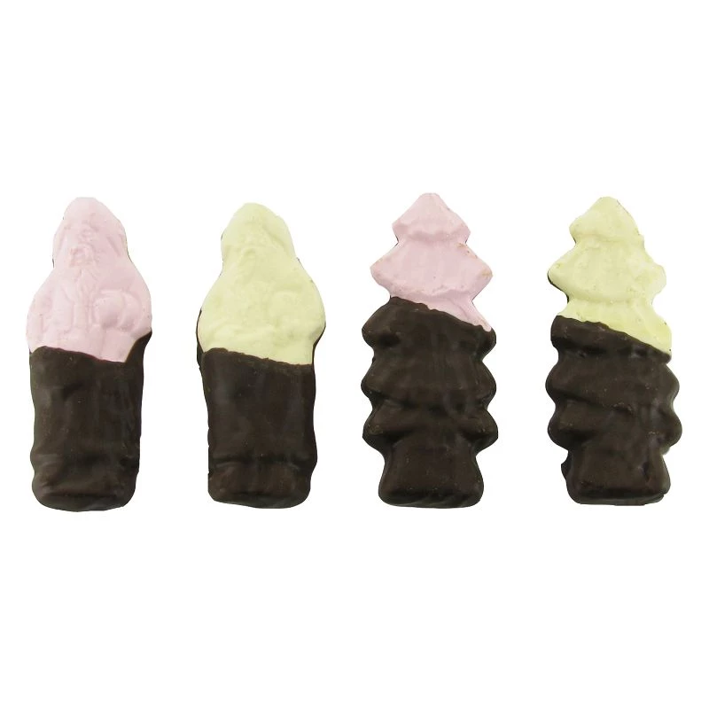 LS GROUP – Marshmallow por atacado – Marshmallow Natalino Meio Recheado com Chocolate Meio Amargo0