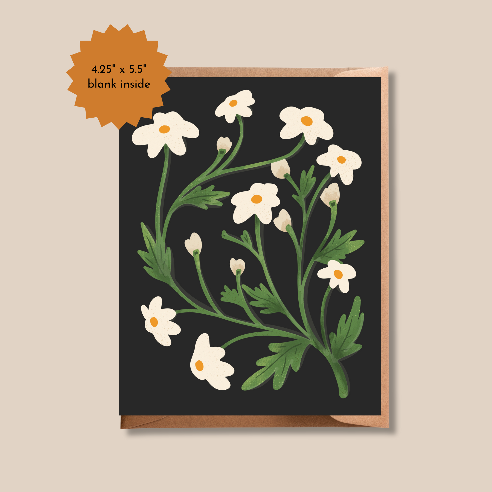 Brush + Bird Paper Co. – wholesale Everyday greeting card – White Flower Greeting Card | Blank Floral Everyday Card1