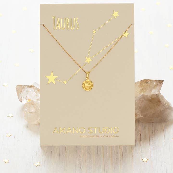Amano Studio - Wholesale Pendant/Charm Necklace - Tiny Zodiac Medallion- Singles