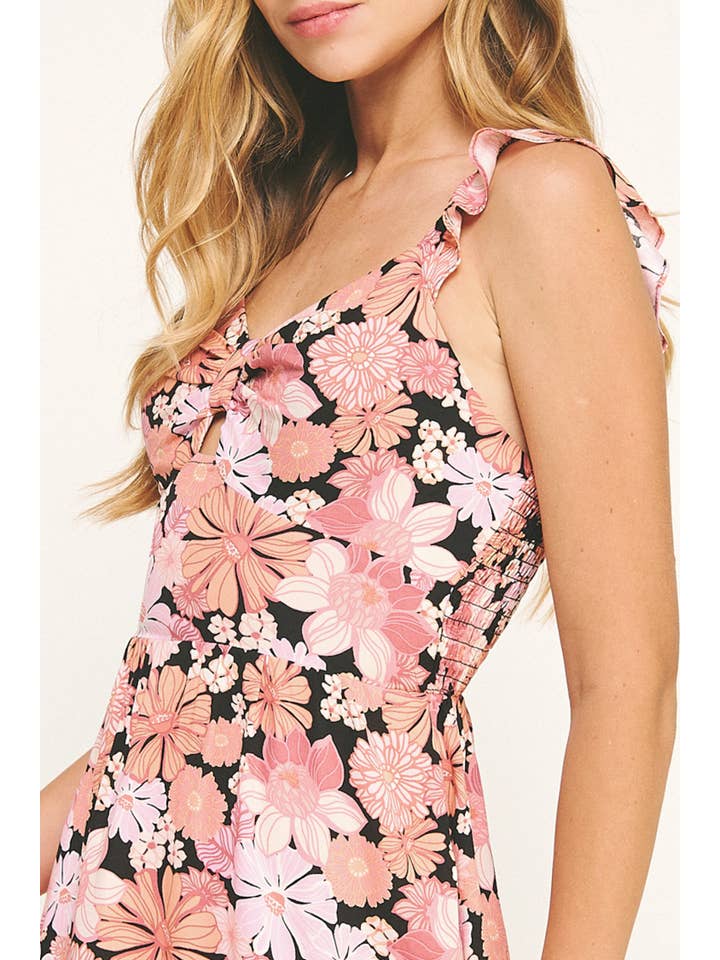 NOI/COU/FUS ROBE COURTE CINTRÉE À MANCHES VOLANTES en vente sur Faire5