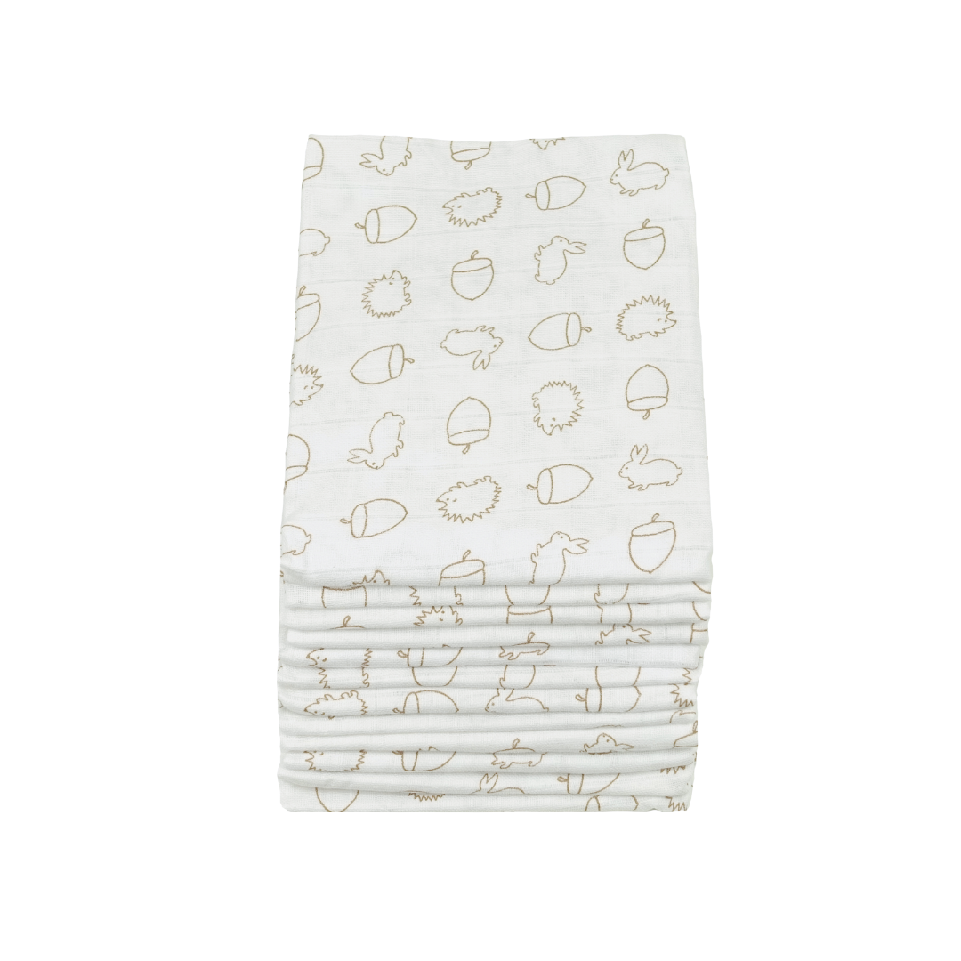 Muslinz - MerryGoRoundUK Ltd – wholesale Rapduk - Baby – MusLinz 12pk Bomull Muslin Kvadrater - Mönstrad0