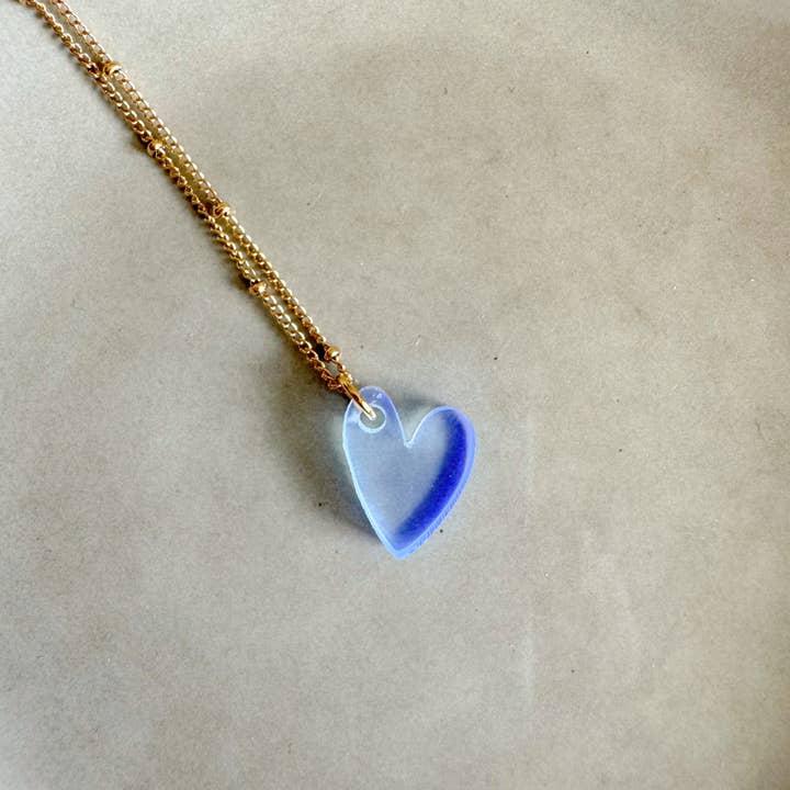 vanMauZ - Wholesale Pendant/Charm Necklace - Lume Charms Necklace | Heart Neon Blue1