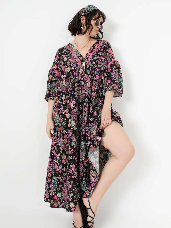 Bohemian style printed dress Oeko-Tex fabrics for wholesale by Jean-Marc-Philippe