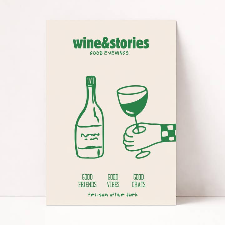 VIN & HISTOIRES AFFICHE pour la vente par PurePeach Studio