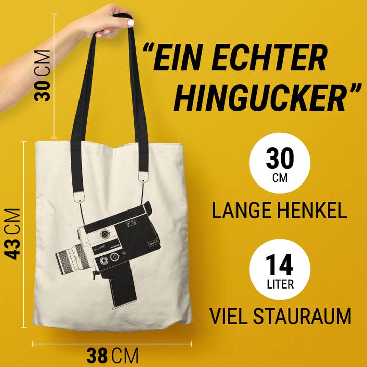 planet naughty - cheeky & funny gifts – Engroshandel Tote bag - Unisex – Super 8 jutesæk | gave til filmskabere og filmfans | retrodesign2