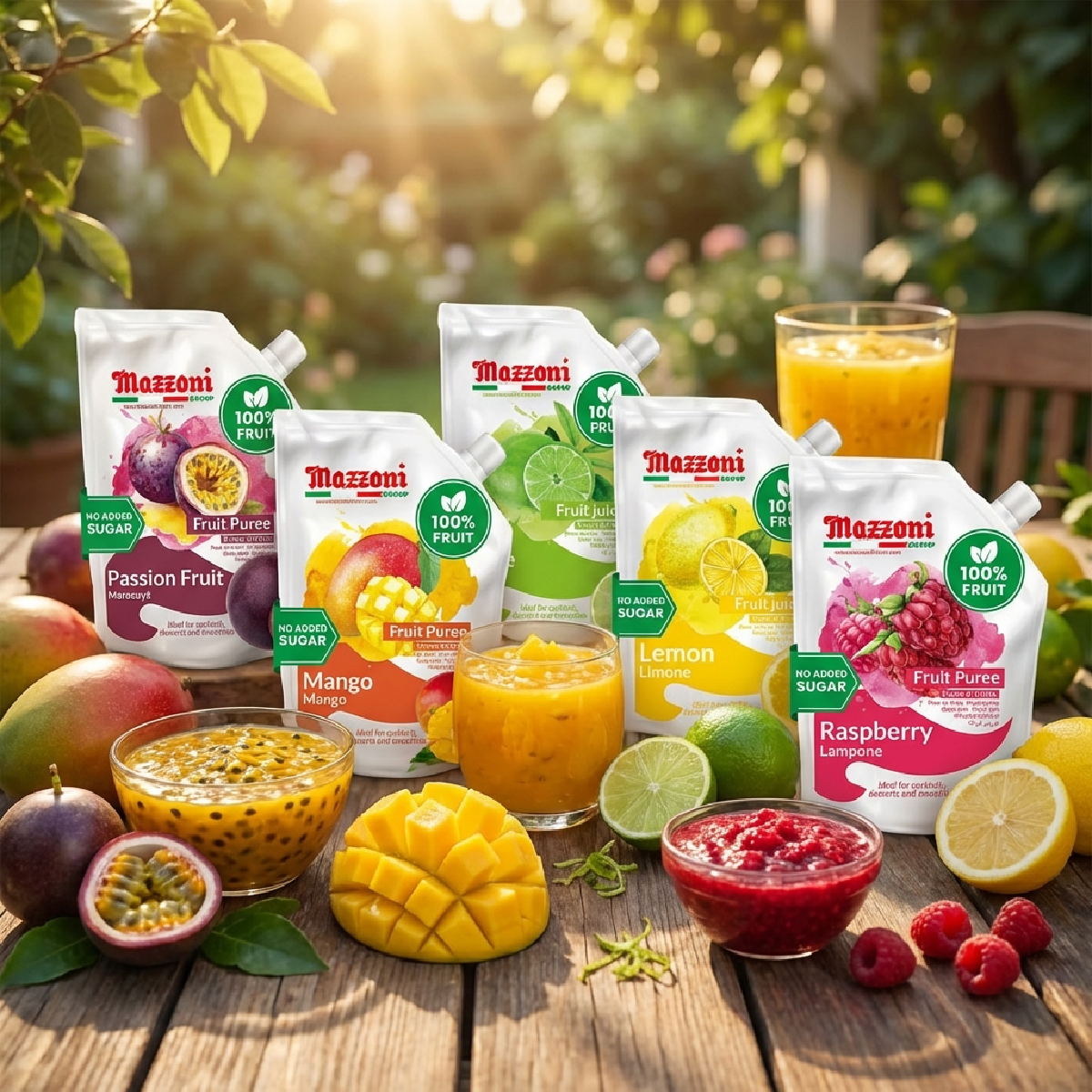 Wholesale Italian Food - Wholesale Cocktail Mix/Syrup - Mazzoni, Passion Fruit Puree, 100% Pure Maracuya, Just Fruit, No Sugar Added, 2.2 lb6