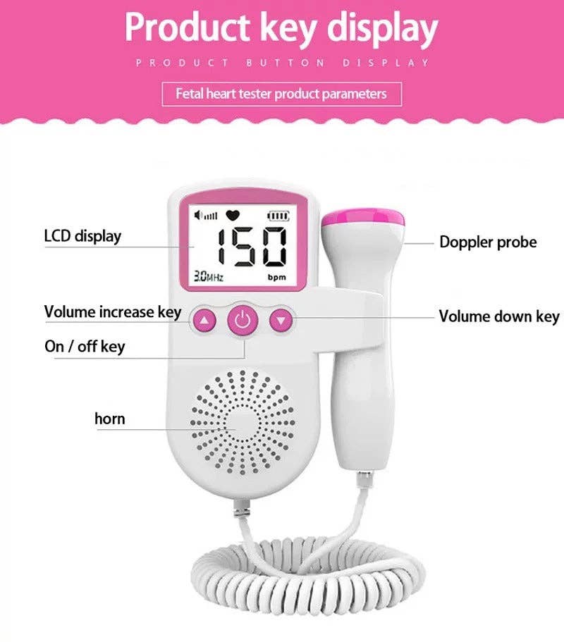 Mix Match Colors Fetal Doppler Baby Heart Monitor For Pregnancy for wholesale on Faire8