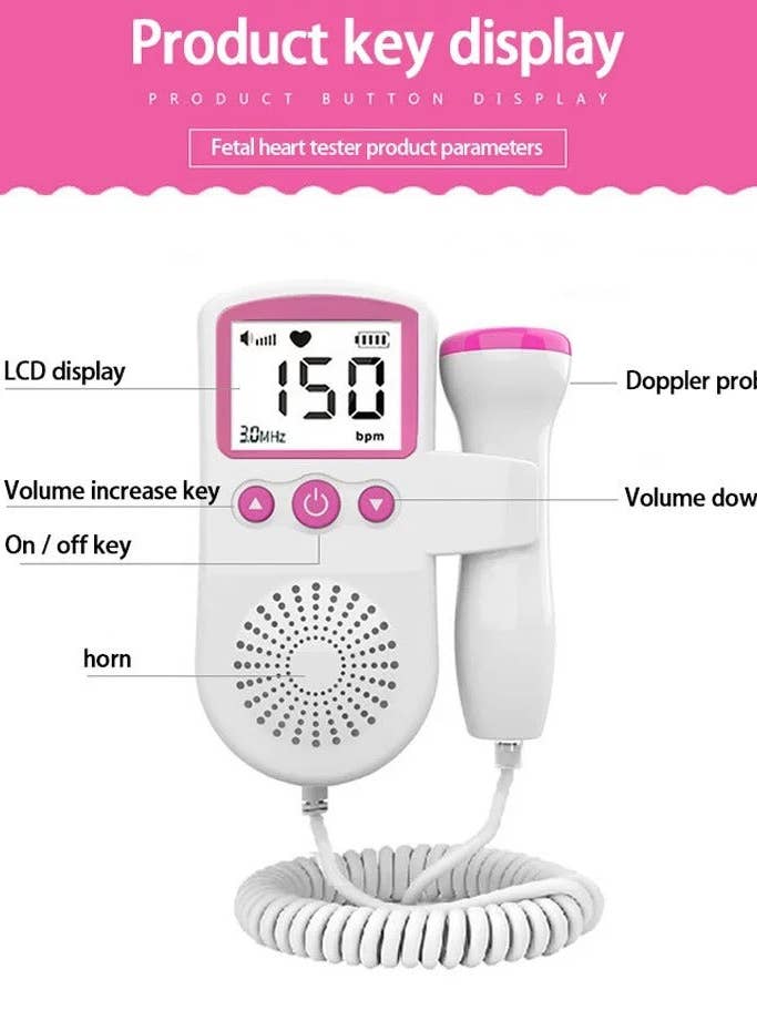 Mix Match Colors Fetal Doppler Baby Heart Monitor For Pregnancy for wholesale on Faire8