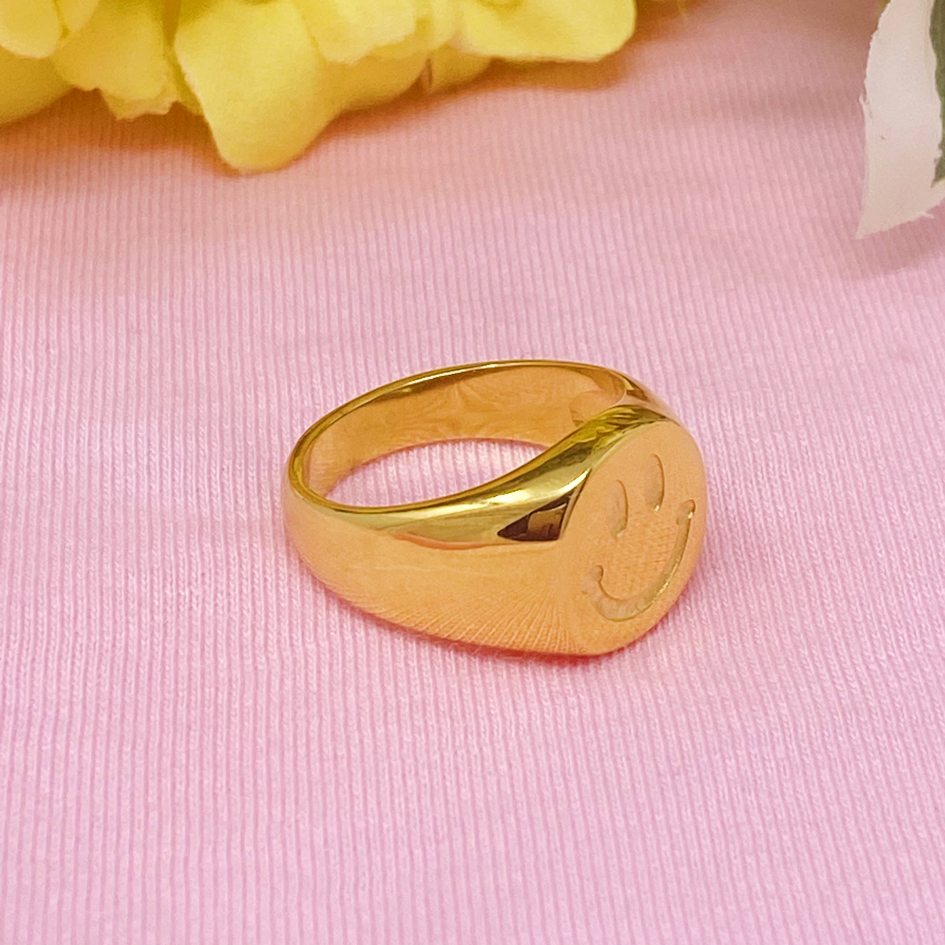 Ellison+Young - Wholesale Signet Ring - Stamped Smile Ring3