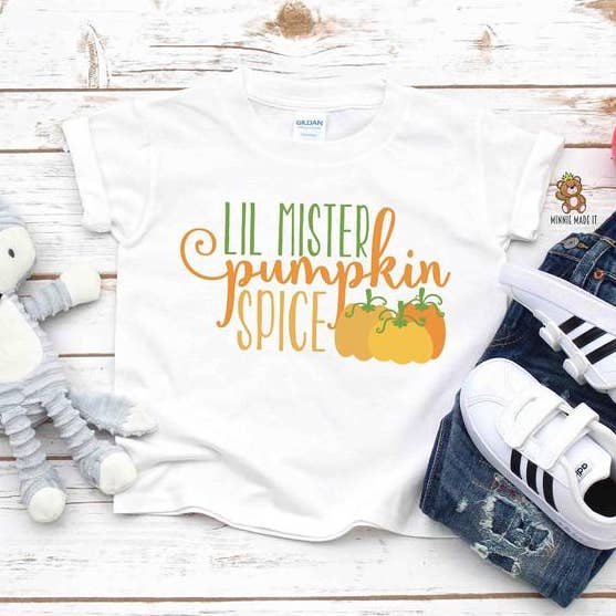 Little Mister Pumpkin Spice - Camisa para niños para venta al por mayor de Minnie Made It
