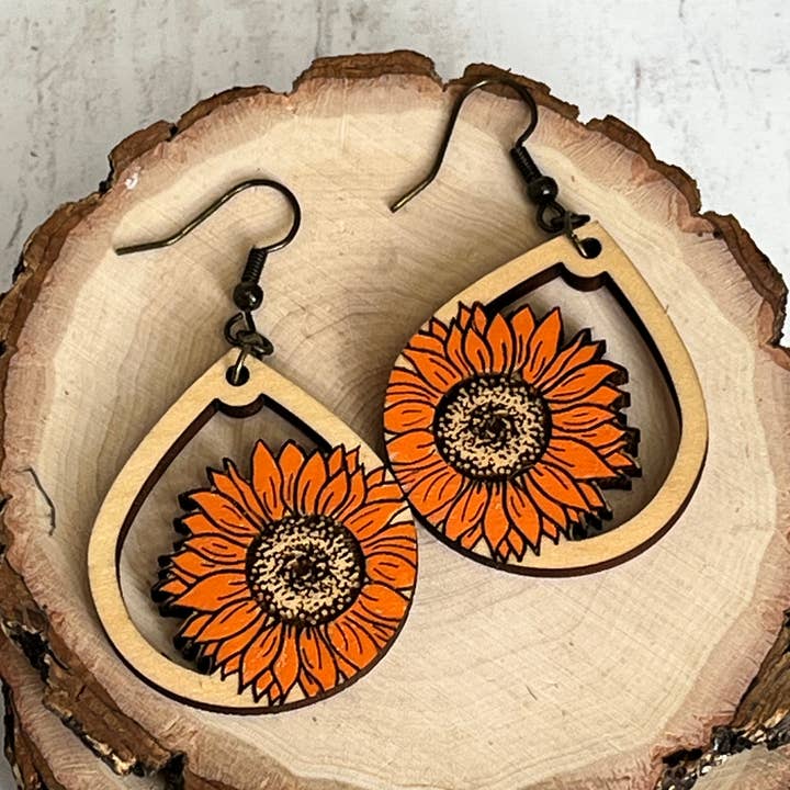 Sunflower cutout dangle for wholesale by Healthy Twisted Living