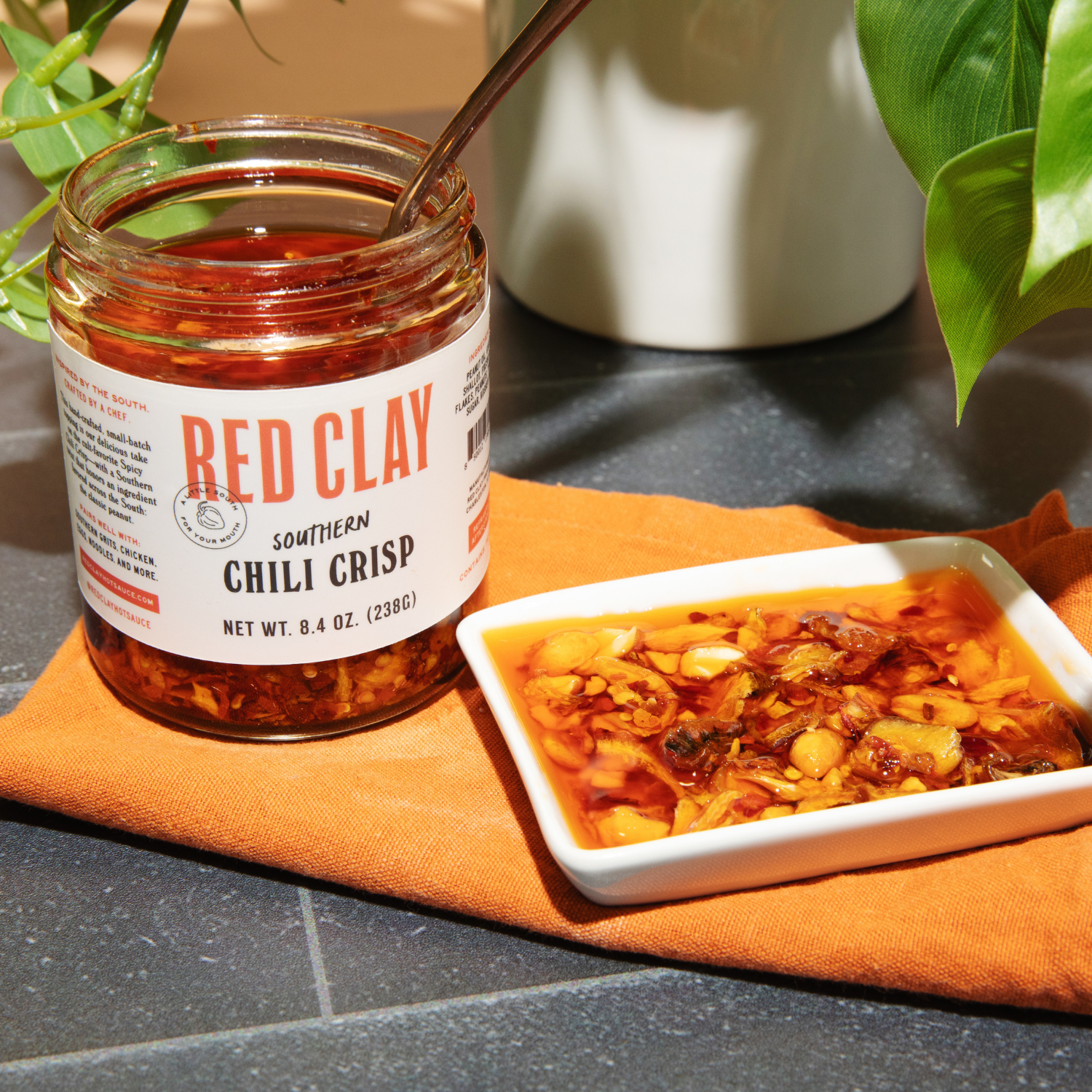 Red Clay Hot Sauce - Vente Sauces piquantes - Croustillant de piment épicé du sud - Condiments épicés, croustillant de piment2