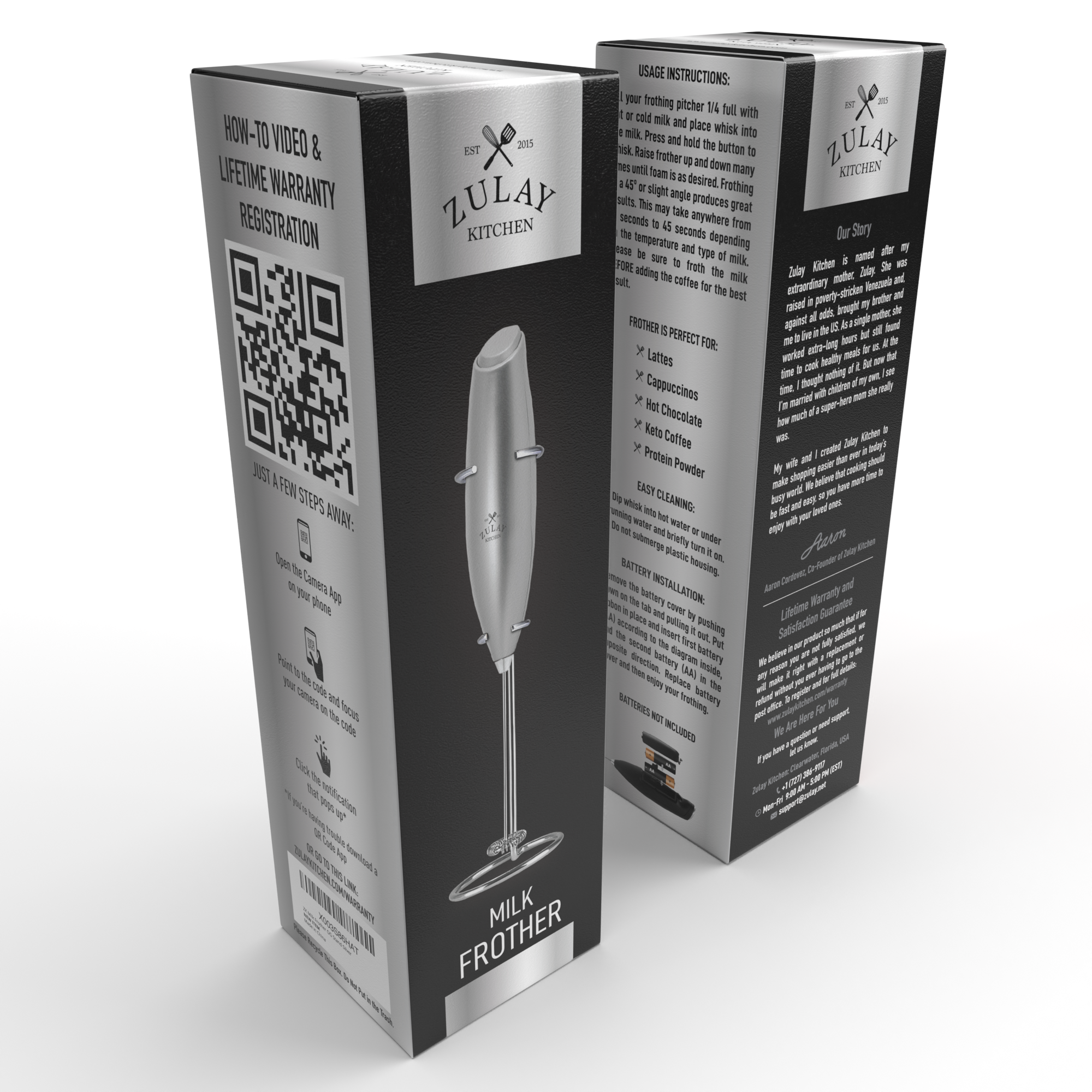 Zulay Kitchen - Wholesale Kitchen Tool/Gadget - Powerful Handheld Milk Frother - With Stand19