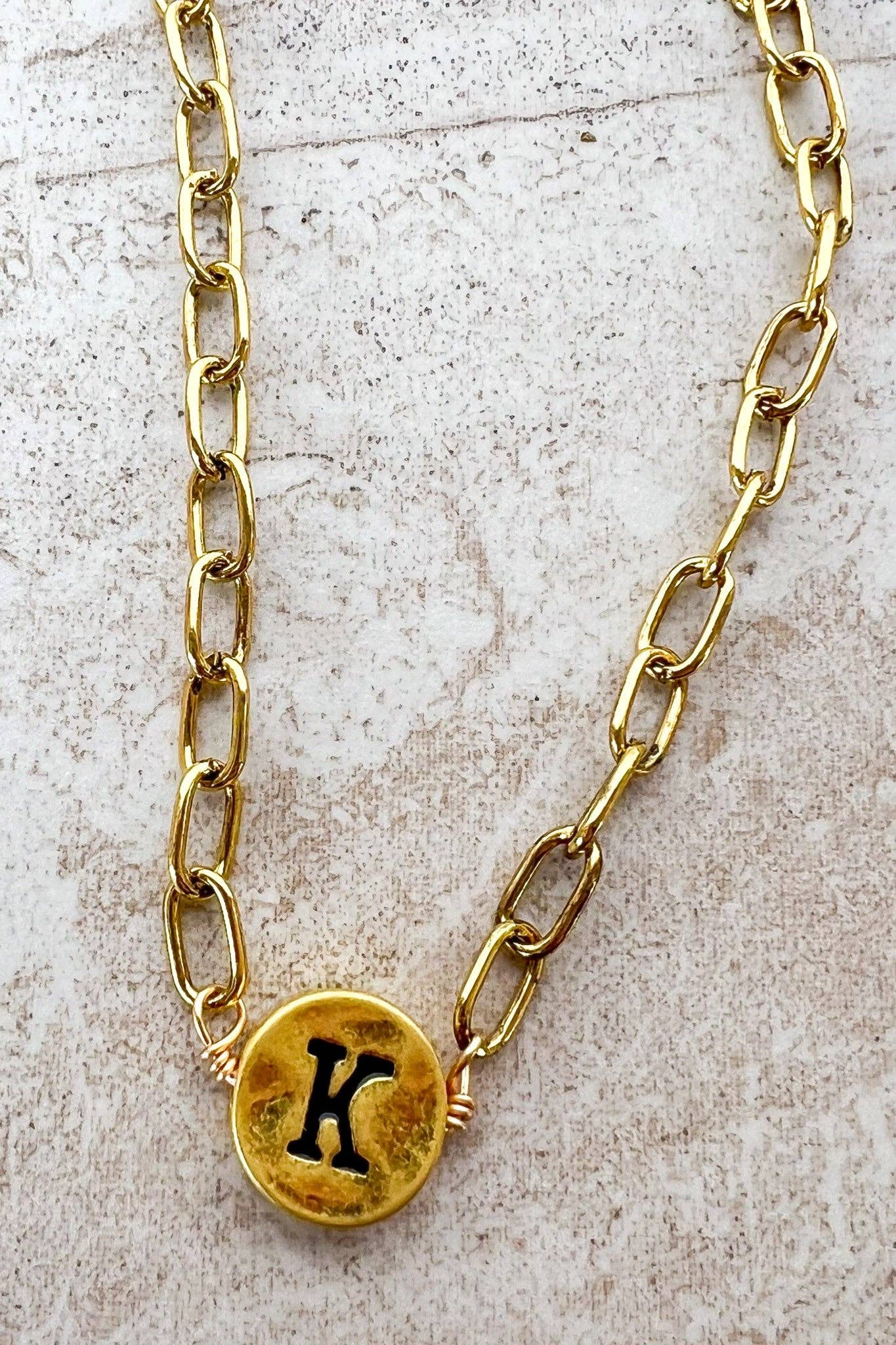 Dylan Designs - Wholesale Pendant/Charm Necklace - Circle Initial Pendant Necklace Gold5