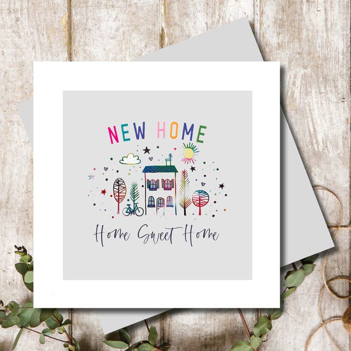 Confetti Celebration New Home Square lykønskningskort for engroshandel hos Marina B