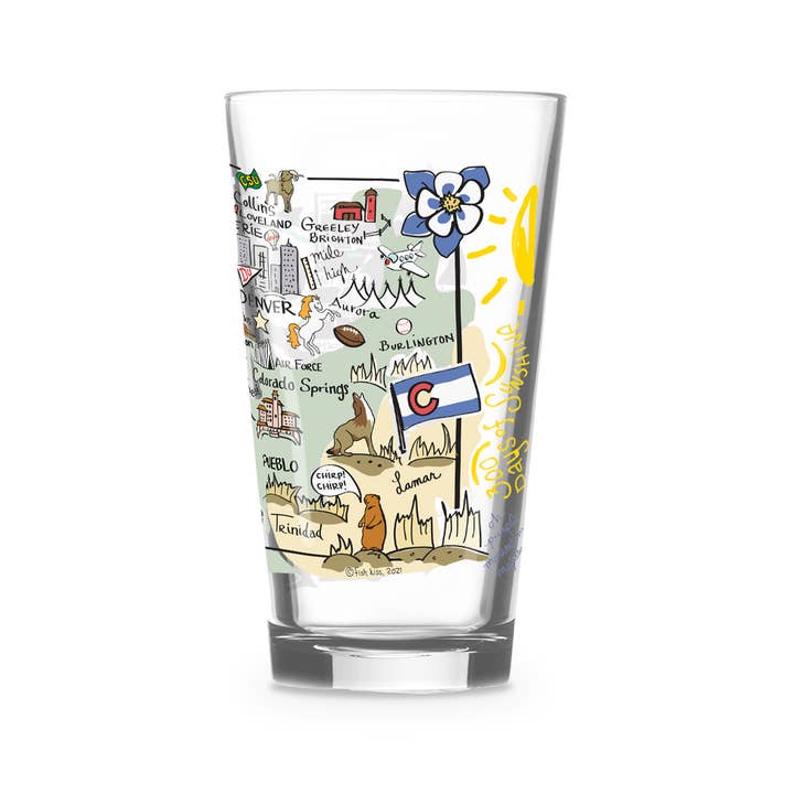 Wet-it! - Wholesale Drinking Glass/Cup - Fishkiss Colorado 16oz Glass