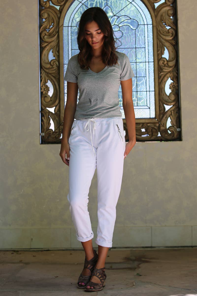 Nostalgia - Wholesale Lounge Sweatpants/Joggers - Women's - NP746-ASIS PULL ON TIE FRONT ZIPPER POCKET FRENCH TERRY JOGG56