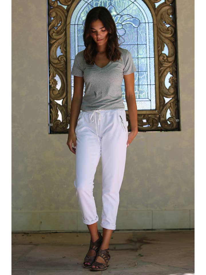 Nostalgia - Vente Pantalon d'intérieur/de jogging – femme - JOGG DE JOGGING EN TISSU ÉPONGE NP746-ASIS AVEC LIEN À NOUER SUR LE DEVANT ET POCHE ZIPPÉE56