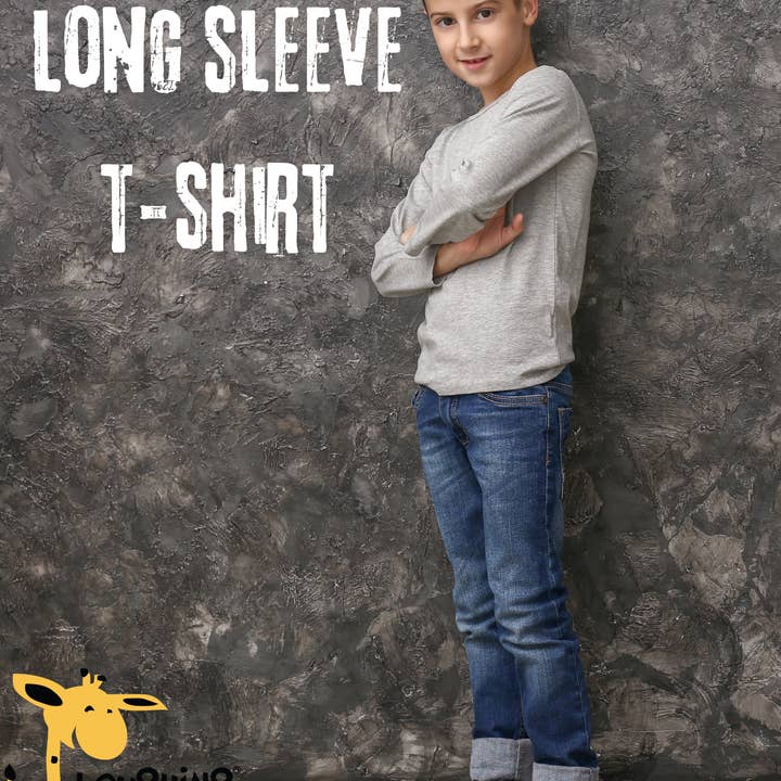 Toddler Youth Kids Blanks Long Sleeve T-shirt Unisex for wholesale by Laughing Giraffe