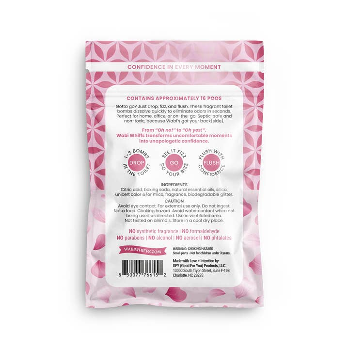Wabi Whiffs - Wholesale Toilet Cleaner - 56g XOXO Fizzing Toilet Bombs 1