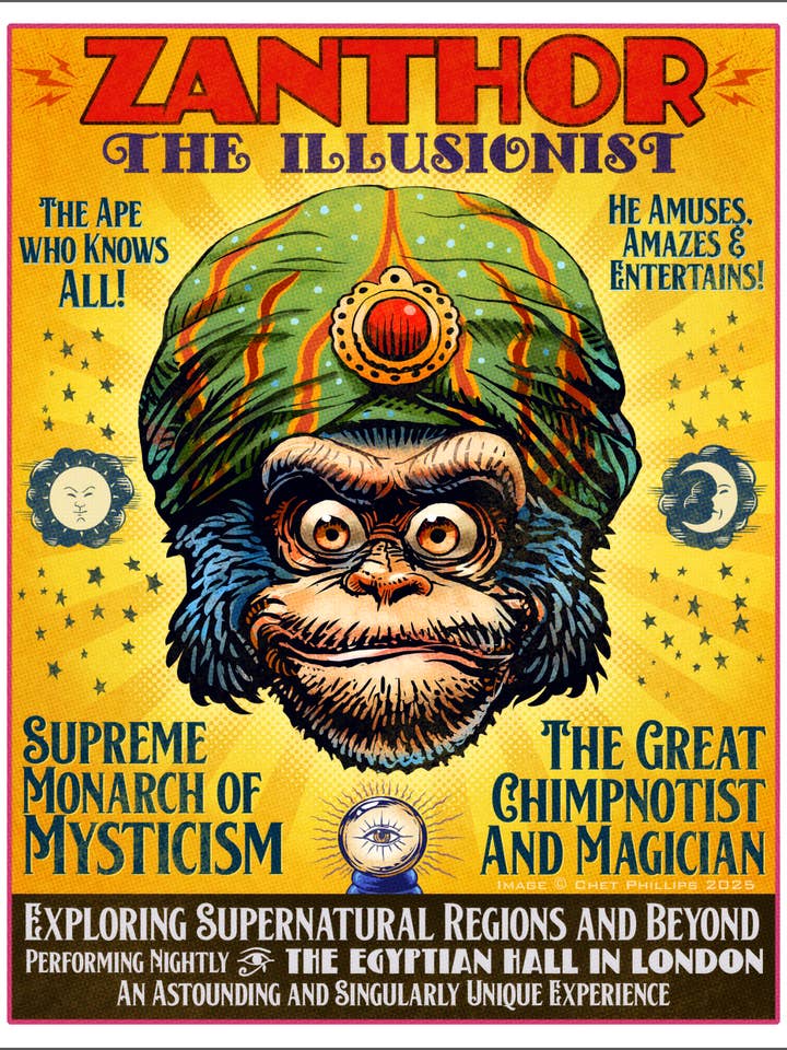 Zanthor the Illusionist 11 x 14 Print for wholesale by ChetArt