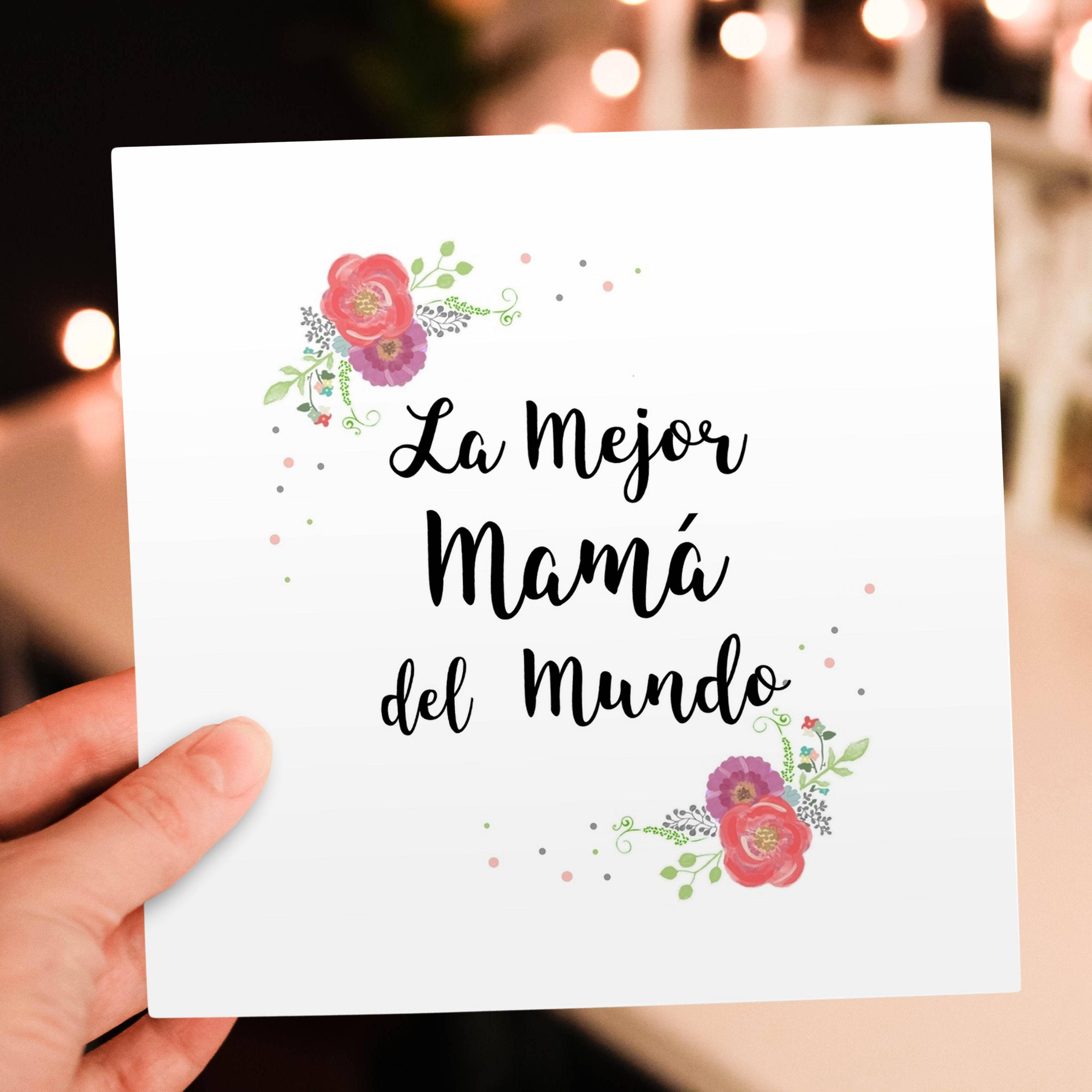 3dRose - Wholesale Everyday Greeting Card - 3dRose, Floral La Mejor Mama del Mundo Spanish Best Mom in the World greatest, Greeting Card5