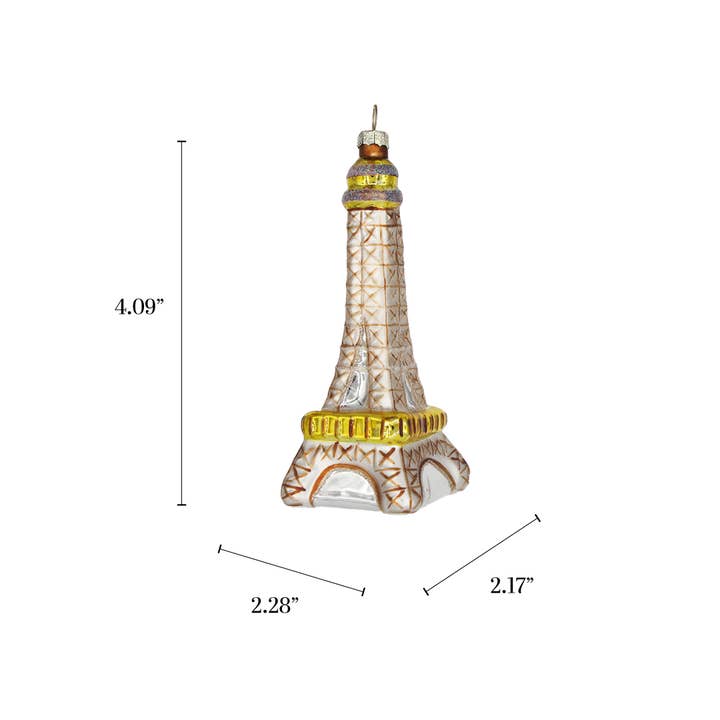 Chive - Wholesale Ornament - Eiffel Tower, Vintage Souvenir Glass Christmas Ornament3
