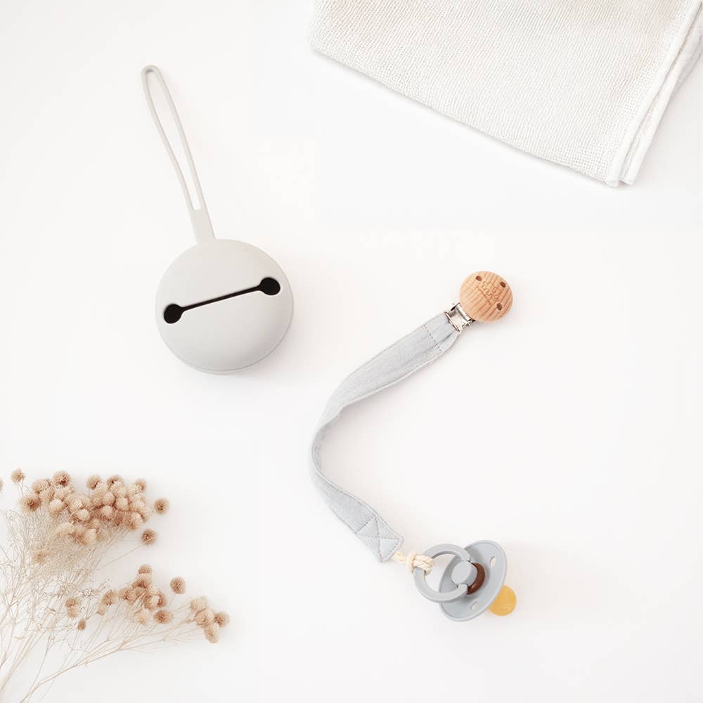 Living Textiles - Wholesale Pacifier clip – Baby - Dummy Chain - Cool Grey2
