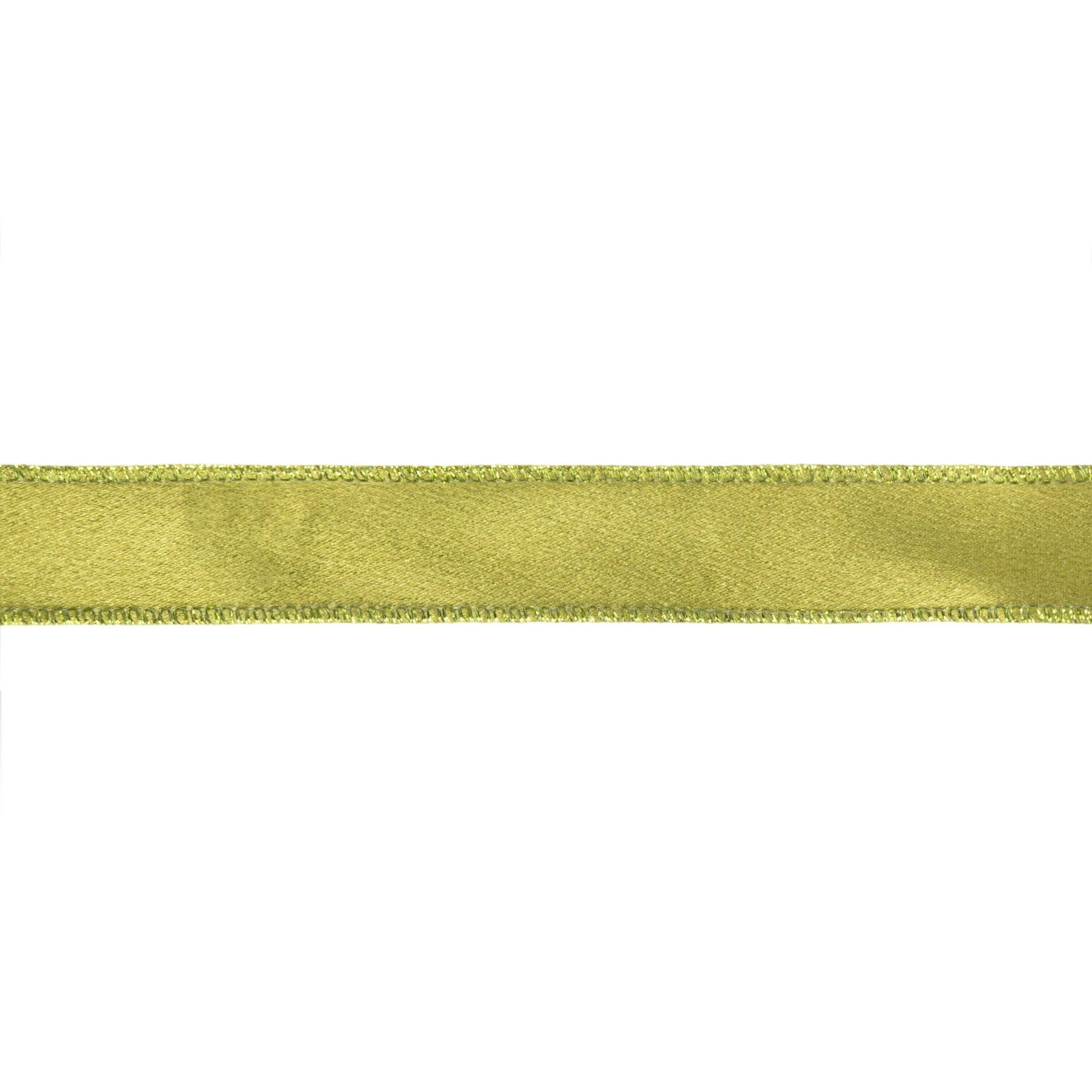LA Ribbons Wholesale – wholesale Ribbon – Gift wrapping – 1" Wired Shimmer Satin Ribbon | Moss with Moss Backing | 10 Yard Roll1
