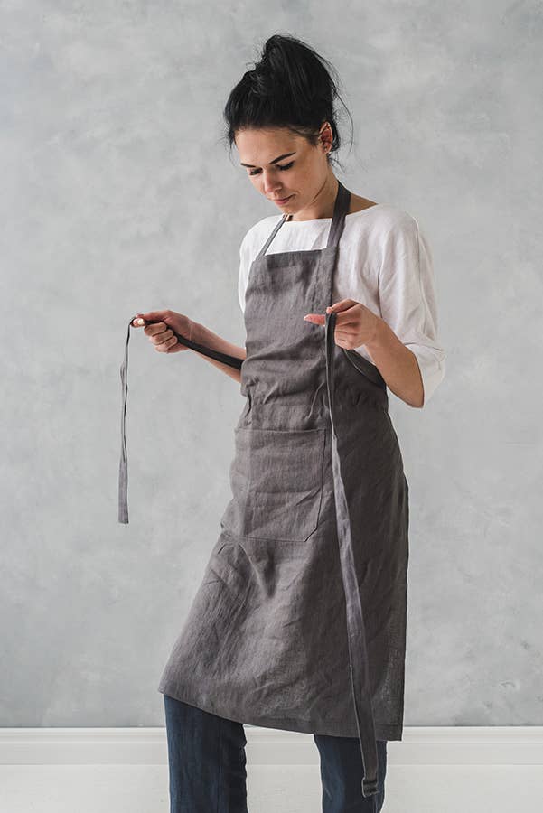 Epic Linen - Wholesale Apron - Unisex Full Bib Linen Apron in Various Colors9