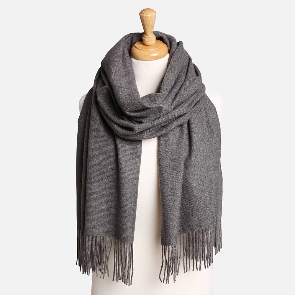 Sensibling Corp. – wholesale Scarf – Women's – Solid Oblong Scarf with Tassels12