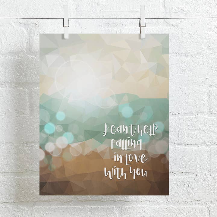 Elvis Presley | Can't Help Falling In Love music art print for wholesale by Lyrical Artworks