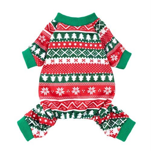 Fitwarm - Wholesale Pyjama voor huisdieren - Hond - Gestreepte kerstpyjama0