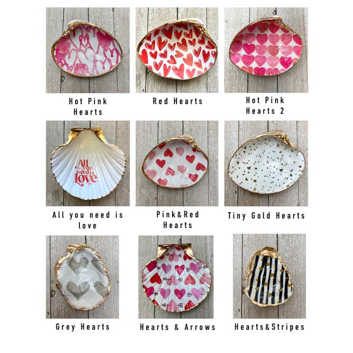 Ten Twenty Six Designs - Wholesale Jewelry Dish - Decoupage Spring Shells- Easter, Valentine's, St. Patrick's2