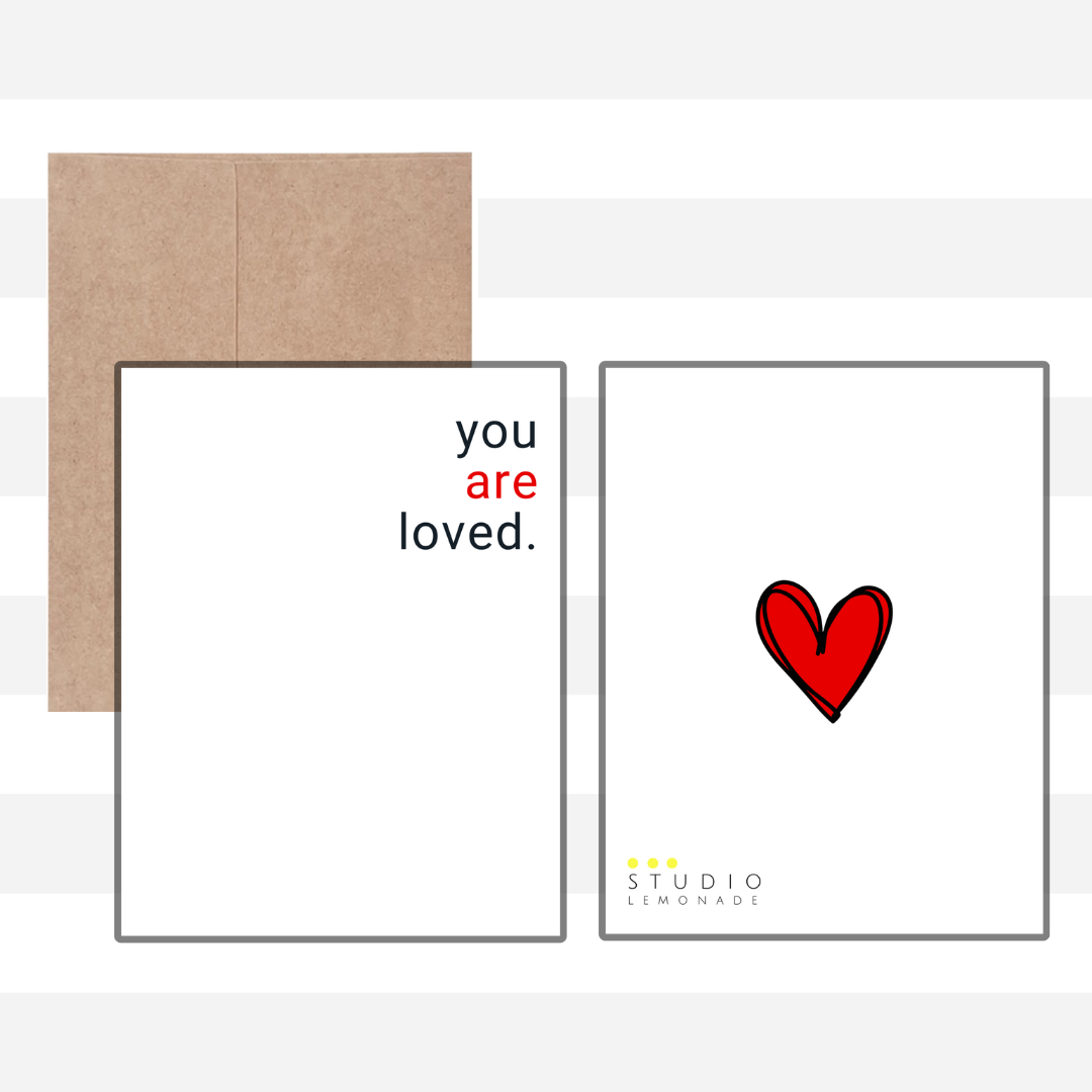 STUDIO LEMONADE - Wholesale Love Card - you are loved. Greeting Card with Kraft Envelope5