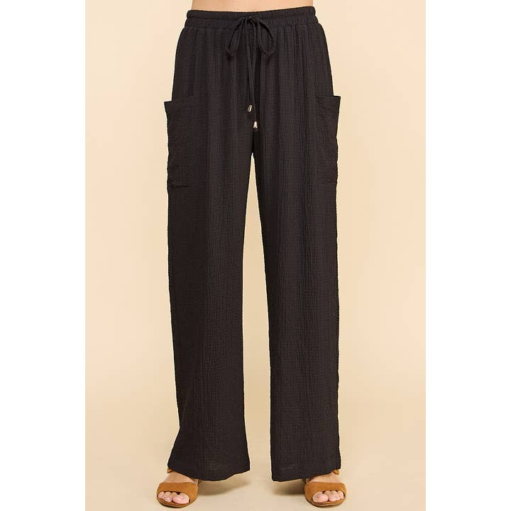 Pantaloni da salotto Seersucker con coulisse per la vendita all'ingrosso da parte di Allie Rose