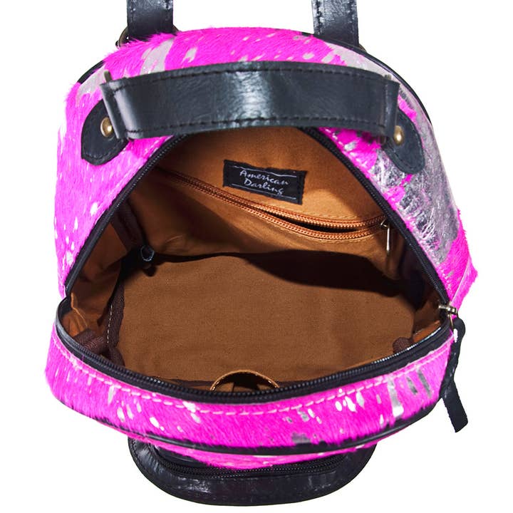 LS Western - Wholesale Backpack – Women's - ADBGS156 Natural Cowhide Leather Backpack with Hand-Tooled Floral Pocket - Western Style43