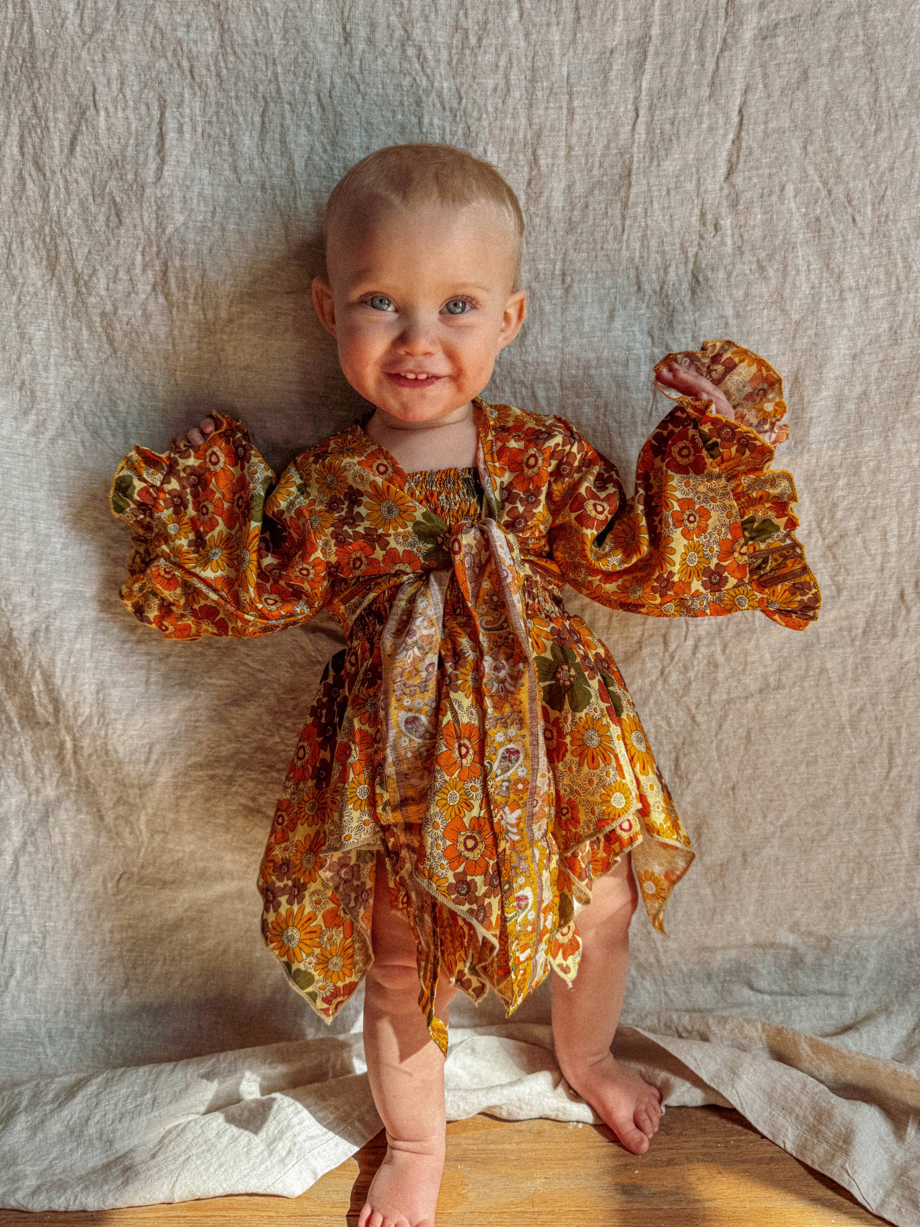 Gardenbelle Shop - Wholesale T-Shirt - Kids - Baby Toddler Bell Sleeve Top, Hippie Boho Flower Tie Front 2