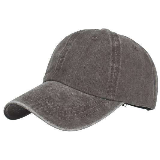 ACCITY - Wholesale Baseball Cap - Women's - Summer Washed Solid Baseball Cap, Sun Hat CWAH20617