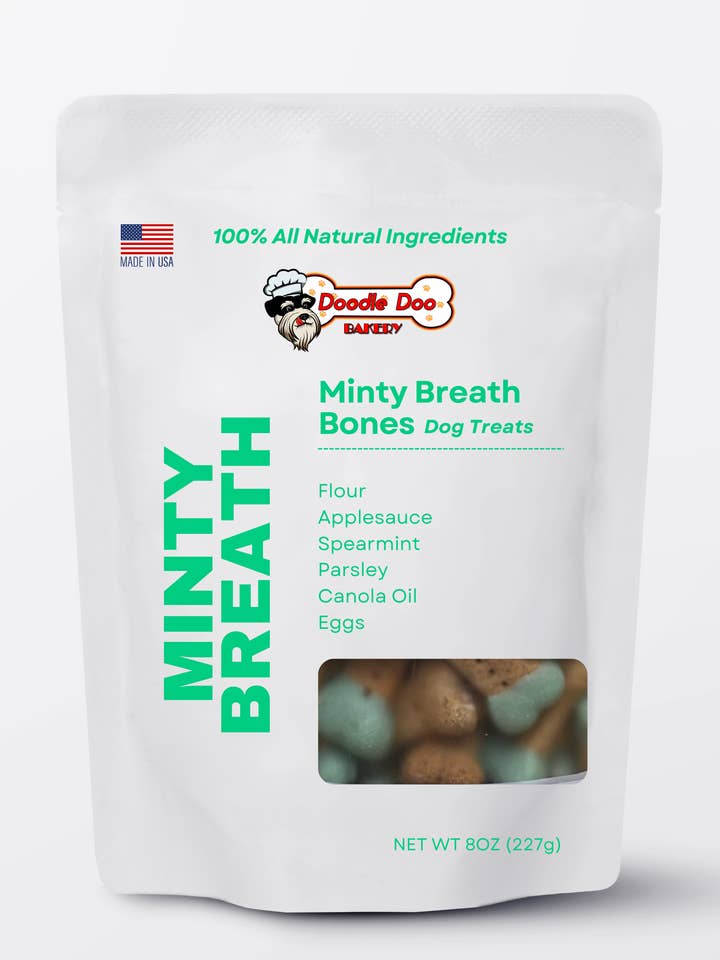 Homemade Dog Treats - Minty Breath Blend 1/2 lb for wholesale by Doodle Doo Bakery