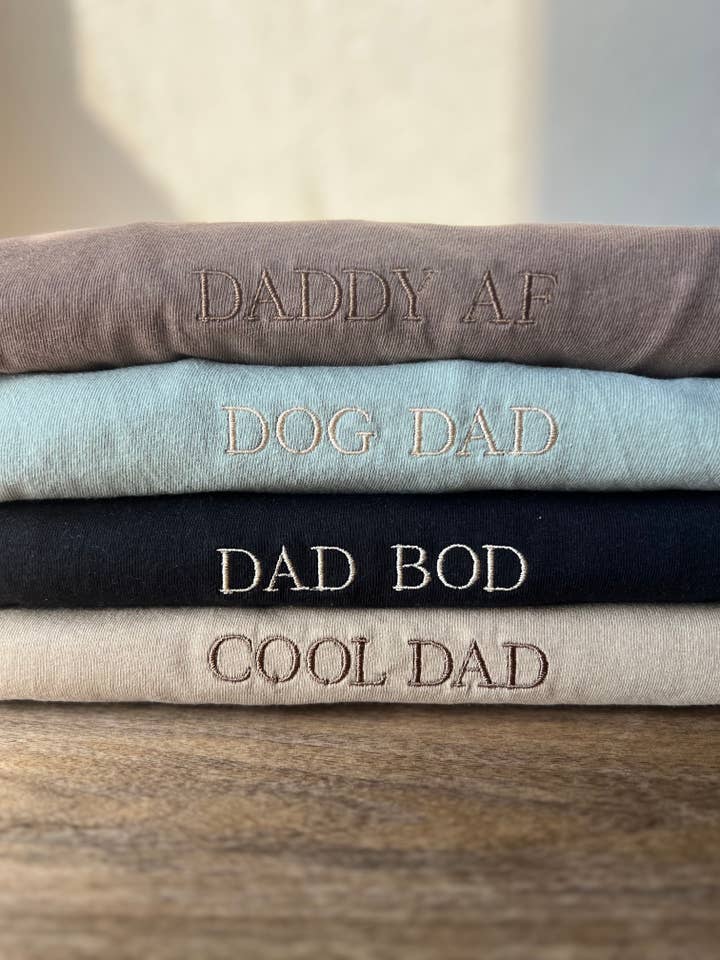 Dad Shirt Custom Embroidered for wholesale by Peanut Stitches Co.