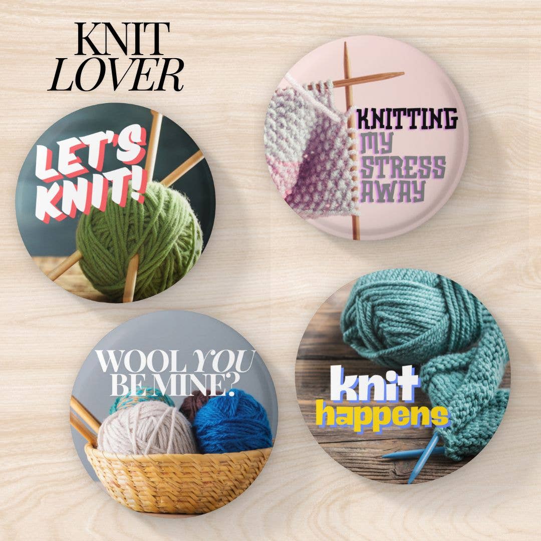 Anna B. Shop - Vente Épinglettes/boutons - Ensembles d'insignes et d'aimants en laine, crochet et épingles1
