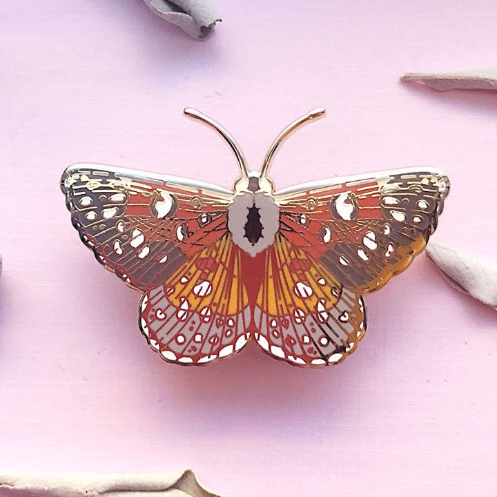 Alum and Ink - Wholesale Reversspeld/knoop - Mormon Metalmark Butterfly (Apodemia mormo) emaille speld2