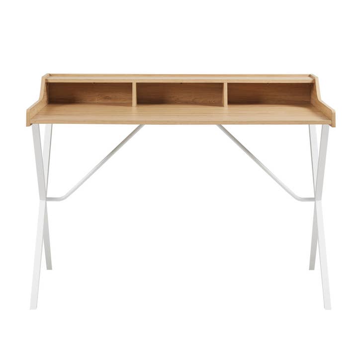 Olliix - Wholesale Desk Set - Computer Writing Desk with Cubic Storage, Natural/White