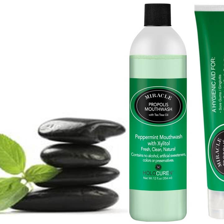 Holocuren Miracle Body Care and Tools - Wholesale Mouthwash - Miracle Propolis Mouthwash w/Tea Tree Oil, 12oz No Fluoride1