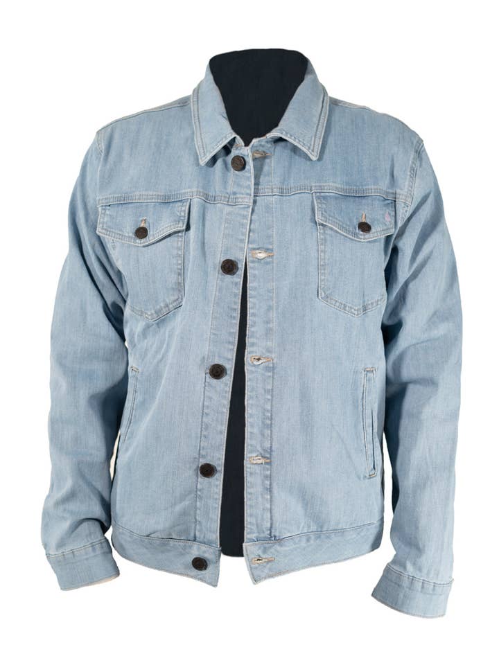Ice Blue Denim Jacket for wholesale by Jack Of Spades