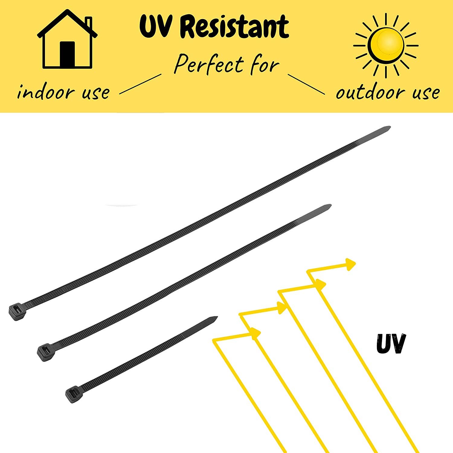 Bates Choice - Vente Outil de bricolage - Bates - Attaches de câble à glissière, paquet de 150, tailles assorties, 4/8/12 pouces5