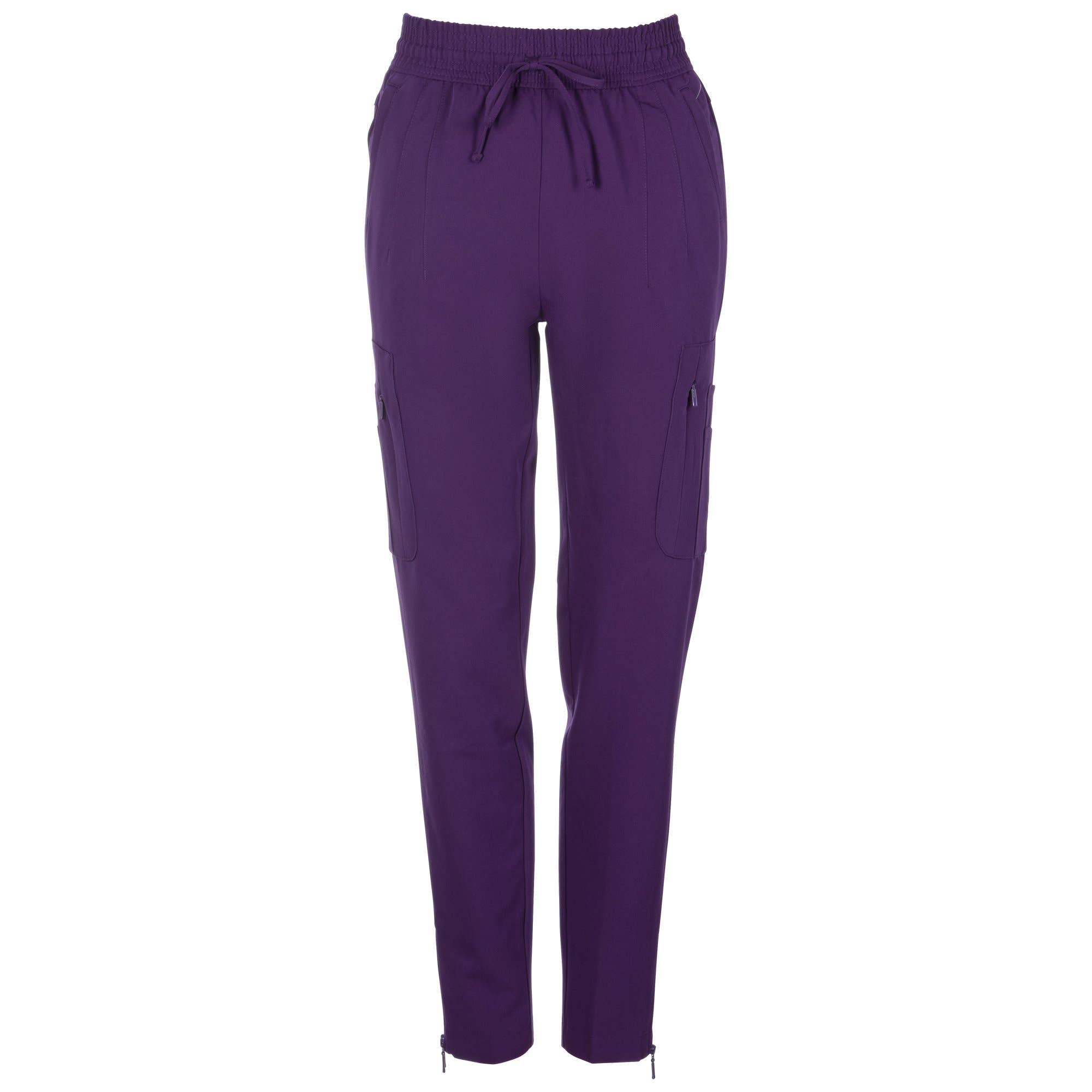 Wozo Uniforms - Wholesale Athletic Sweatpants/Joggers - Women's - ANTIMICROBIAL LISA SLIM-FIT 8-POCKET JOGGER PANTS EGGPLANT0