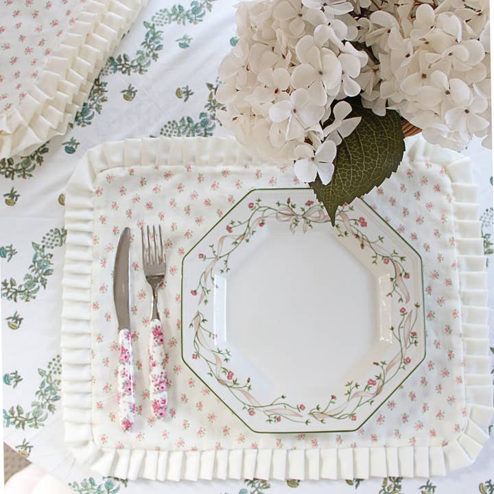 Pretty Homestyle - Wholesale Placemat - Ruffle Placemats tiny rose (Set of two)1